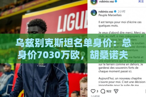 乌兹别克斯坦名单身价：总身价7030万欧，胡桑诺夫3500万欧最高